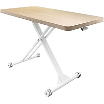 【中古・送料込】昇降テーブル　折りたたみテーブル　ナチュラル　幅120 Amazon｜不二貿易(Fujiboeki) 昇降式テーブル センターテーブル